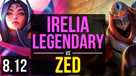 Irelia Vs Zed Mid ~ Legendary Kda 14 2 3 ~ Euw Master ~ Patch 8 12