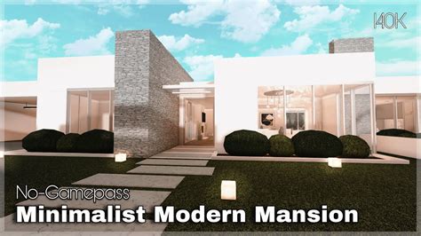 Bloxburg Minimalist Modern Mansion No Gamepass House Speedbuild Youtube