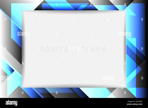 Frame with abstract black and blue geometric vector illustration ...