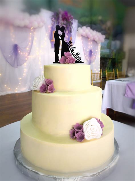 Purple And Yellow Wedding Cakes