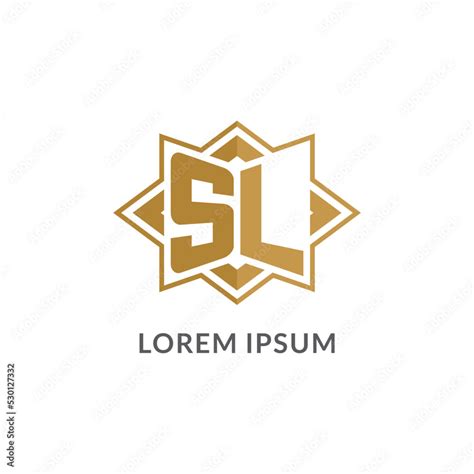 Initial Letter SL Logo Monogram With Eight Point Star Style Design