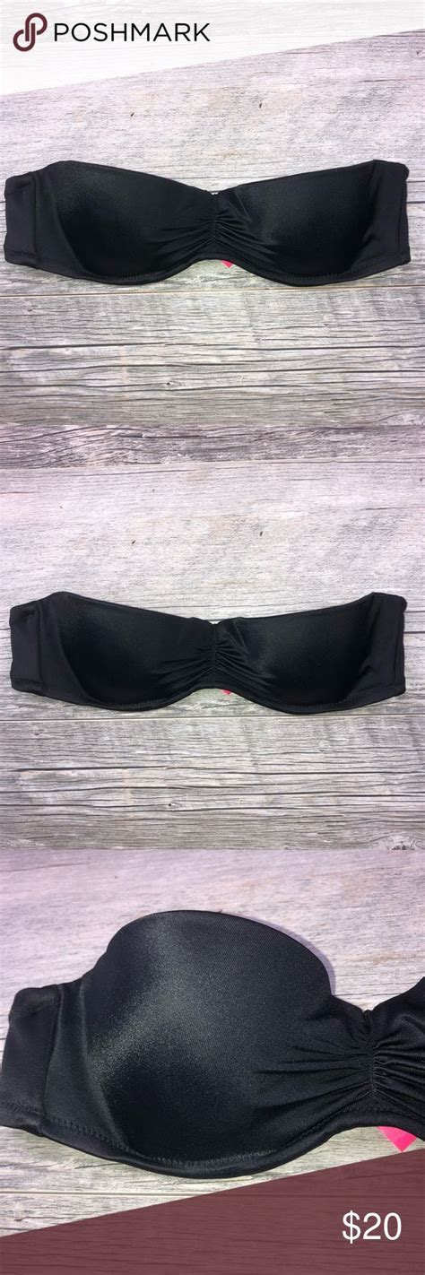 Victorias Secret Swim Strapless Black Bikini Top Black Bikini Tops