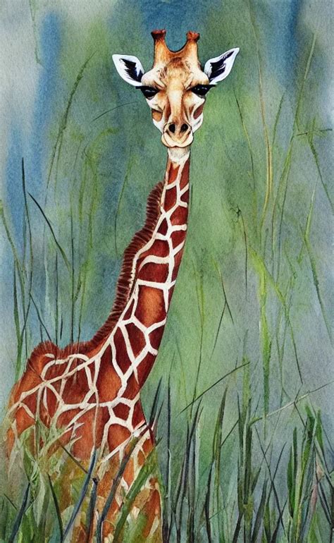 Pastell Colored Aquarell Painting Of A Giraffe Stable Diffusion OpenArt