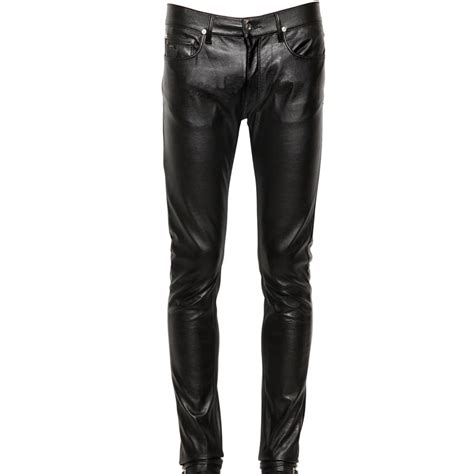 Skinny Fit Leather Pants for Men - Black Leather Pant