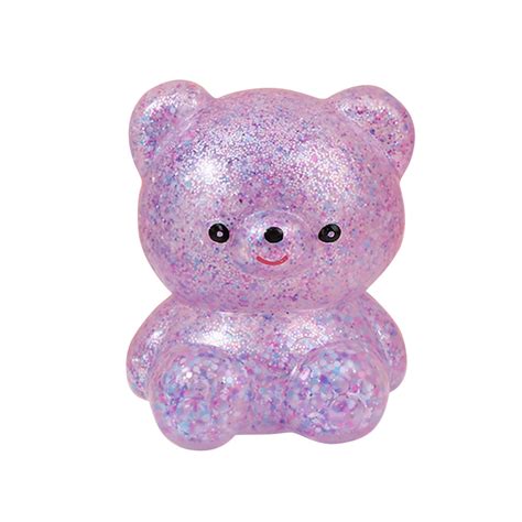 Squishy Glitter Bear (1 Bears Assorted) Small Cute Animal Squishy