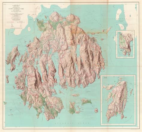 Topographic Map Of Acadia National Park And Vicinity Hancock County Maine Geographicus Rare