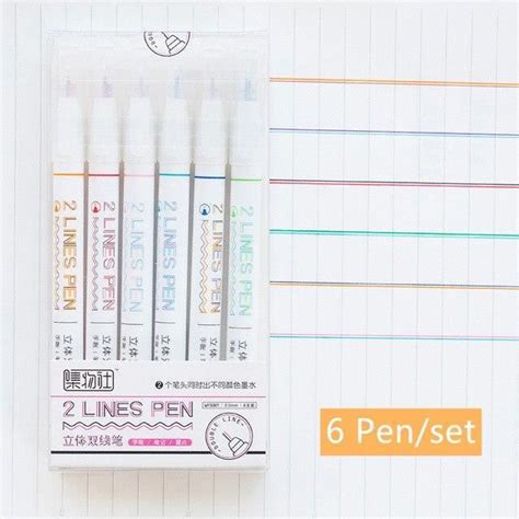 Stylo Pen Set Ensemble De Stylos Double Ligne Encre Rouge Et