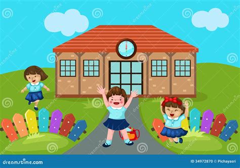 Cute Kindergarten At School Stock Photo - Image: 34972870