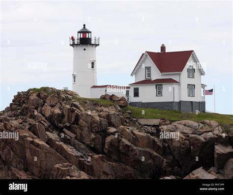 Cape Neddick "Nubble" Lighthouse, York Beach, Maine, Atlantic Coast ...