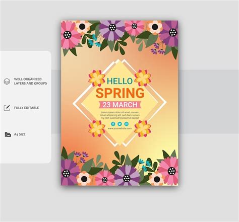 Plantilla De Volante De Fiesta De Primavera De Vector Vector Premium