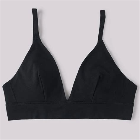 Bh Organic Cotton Triangle Bra Black Organic Basics Soul Factory