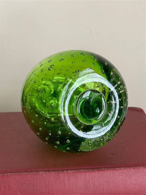 Vintage Lefton Green Apple Blown Glass Controlled Bubble Paper Etsy