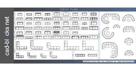 Furniture Cad Blocks Sofas In Plan View Cad Blocks Cad Blocks Free