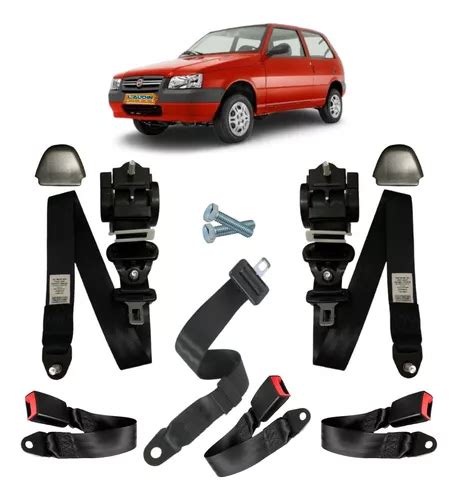 Kit Cinto Segurança Retrátil 3 Pontos Traseiro Fiat Uno Parcelamento