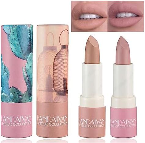 Amazon 2 Colors Matte Nude Lipstick Silky Velvet Nude Paper Tube