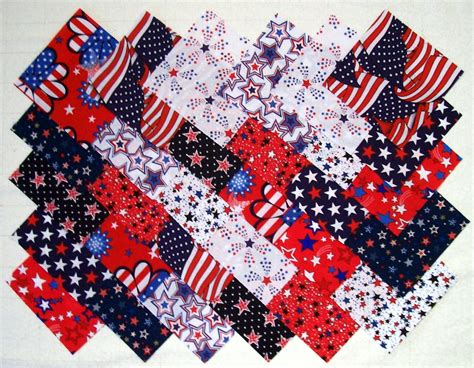 AMERICAN Patriotic 5 Quilt Block Fabric Squares By Hoosierquilter