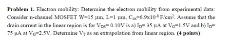 Solved Problem 1. Electron mobility: Determine the electron | Chegg.com