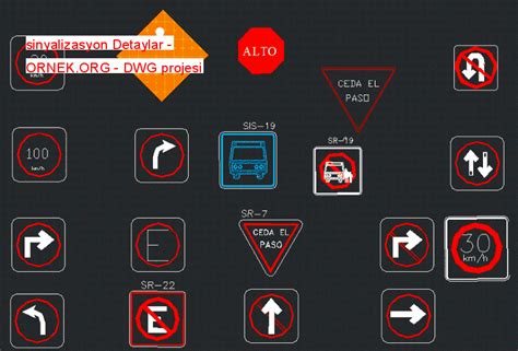 Sinyalizasyon Detaylar Dwg Projesi Autocad Projeler