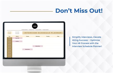 Interview Schedule Planner HR Template in Excel, Google Sheets - Download | Template.net