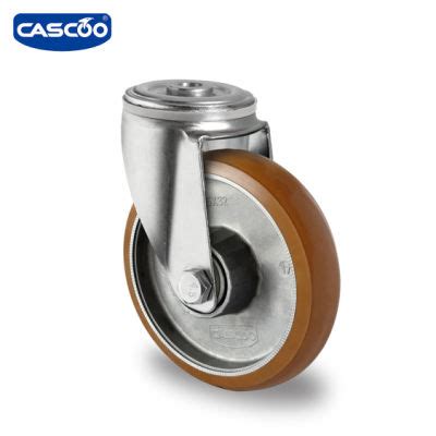 China Cascoo 125mm Brown Swivel With Total Brake Castor Aluminium Rim