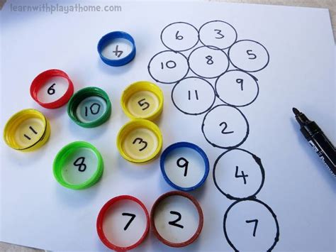 Fun Bottle Top Addition Game. Playful Maths | Addition games, Bottle top, Preschool math