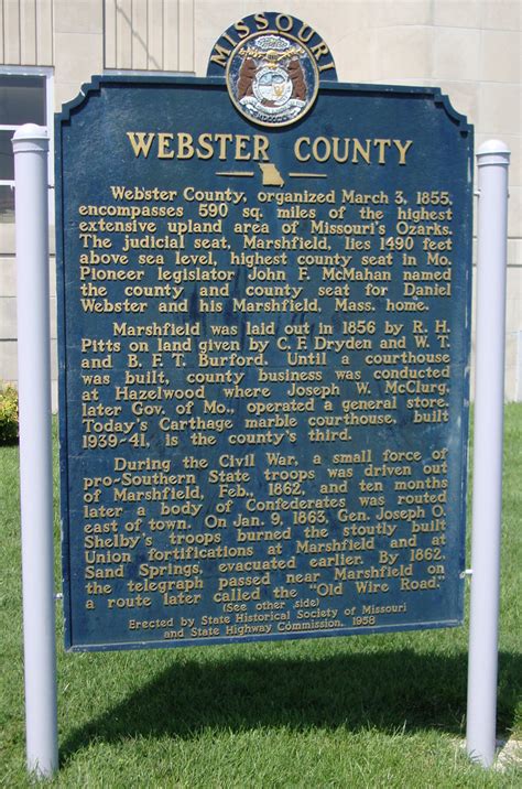 Webster County Marker Marshfield Missouri Located On Th Flickr