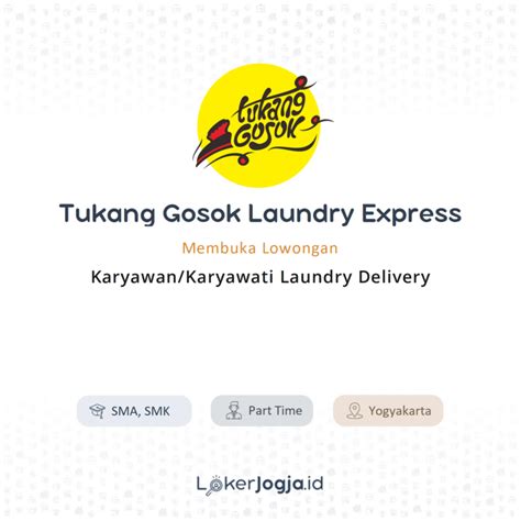 Lowongan Kerja Part Time Karyawan Karyawati Laundry Delivery Di Tukang