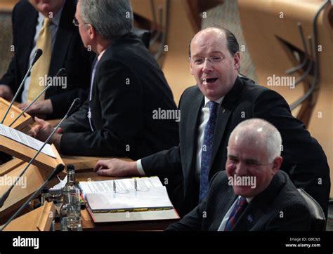 Scottish Cabinet Secretary for Finance John Swinney (second right)at ...