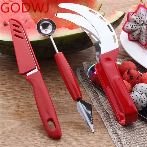 GODWJ 3pcs Fruit Tools Set Stainless Steel Digging Ball Spoon