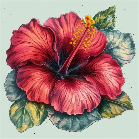 Premium Photo Watercolor Painting Of A Beautiful Hibiscus Flower