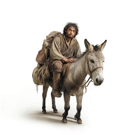 Premium Photo A Man Riding A Donkey With A Donkey On The Back