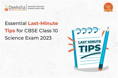 Last Minute Tips Strategies For Cbse Class Science Exam Success