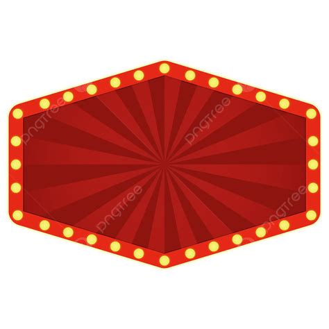 Red Board Banner Circus Theme Style With Light Vector Design Red Board