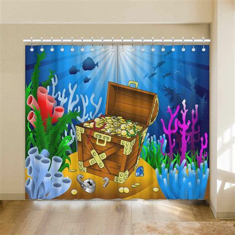 Order Huge Treasure Chest Undersea Window Curtain From Brightroomy Now