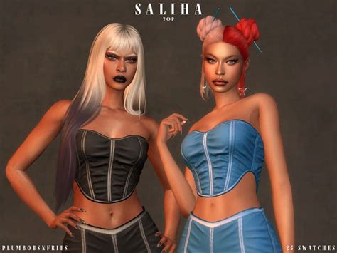 Plumbobs N Fries SALIHA Top Sims Sims 4 Sims 4 Clothing