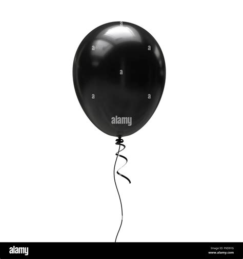 Black Balloon Isolated On White Background 3d Illustration Stock Photo