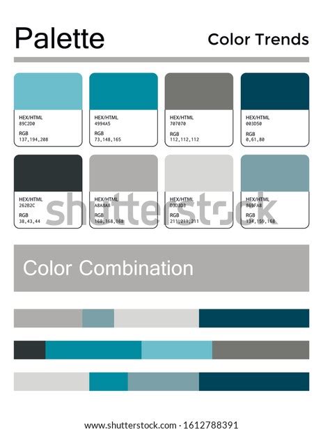 Color Palette Harmonious Combination Codes Names Stock Vector Royalty