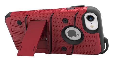 Zizo Bolt Series Iphone Tough Case Belt Clip Red Black