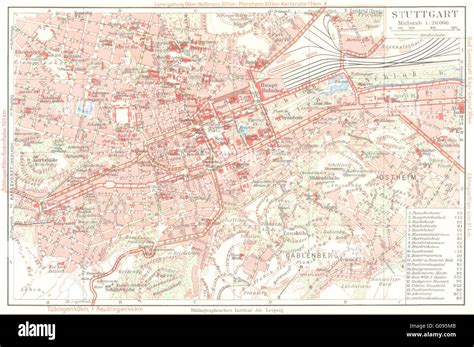 Germany Stuttgart 1936 Vintage Map Stock Photo Alamy