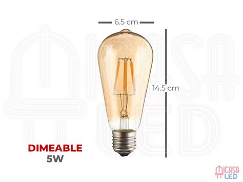 Foco Edison Vintage Bulbo Led Aksi St64 Dimeable Atenuable