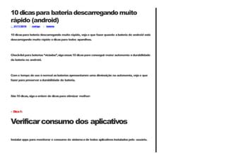 Dicas Para Bateria Descarregando Muito R Pido Ppt