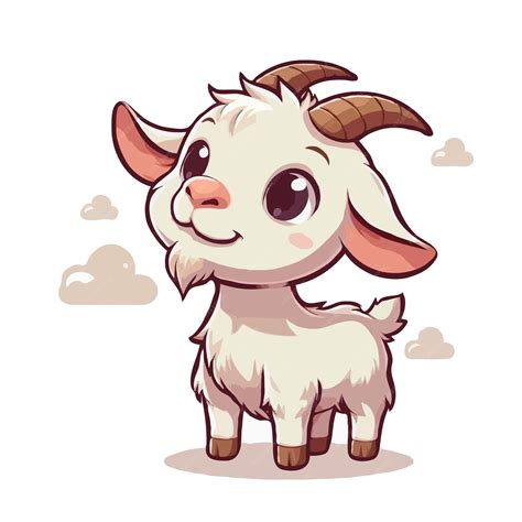 Premium Vector Cute Goat Cartoon Vector On White Background