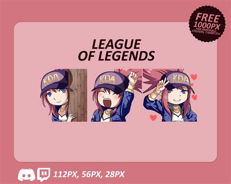 Akali KDA LOL Emotes Akali Emotes League Of Legends Emotes Twitch