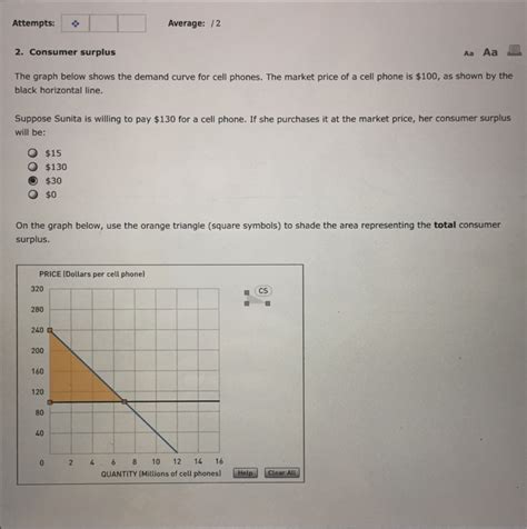 Solved Attempts Average 2 6 Producer surplus AaAa旦 The Chegg