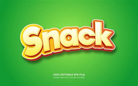 Effet De Style De Texte Modifiable Snack Vecteur Premium