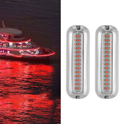 Pcs Led Red Stainless Steel Underwater Boat Marine Transom Lights