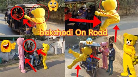 Teddy Bear Prank Girl Reaction Best Funny Video Bakchodi On Road 🤣😂