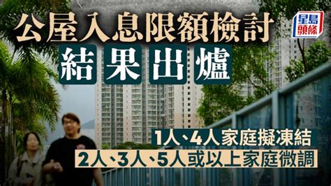 公屋入息限額｜1人及4人家庭入息限額擬凍結 2人、3人及5人或以上家庭限額上調數百元 星島日報