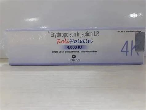 Reli Poietin Injection Reliance Packaging Size X Ml