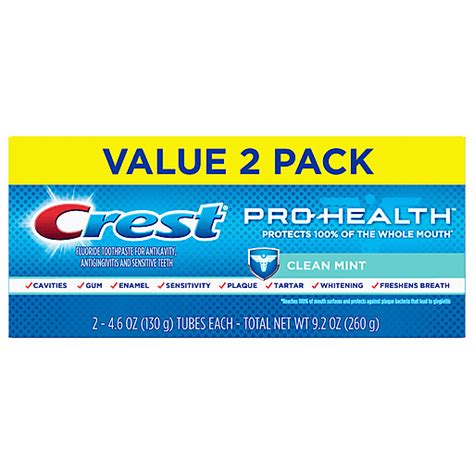 Crest Pro Health Toothpaste Clean Mint Paste 46 Ounce 2 Pack Oral